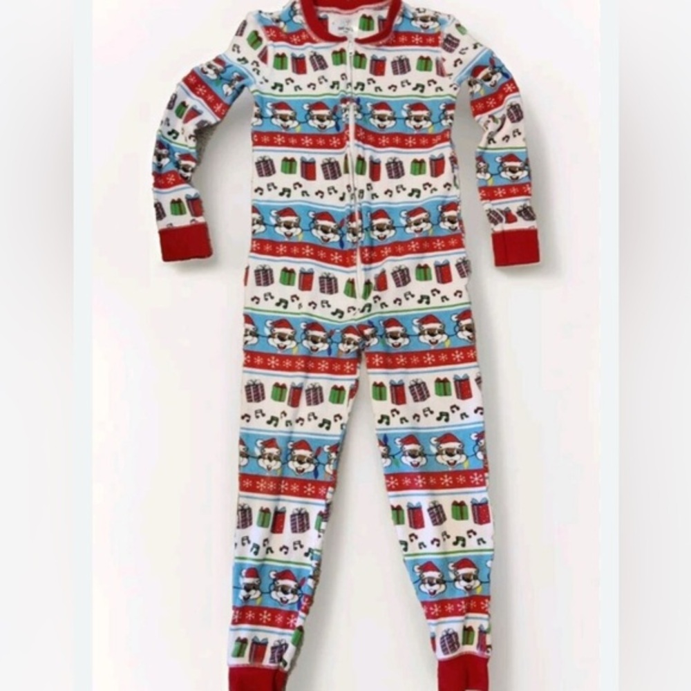 Buc-ee's One-Piece Waffle Knit Christmas Union Suit in a beaver mascot print YL